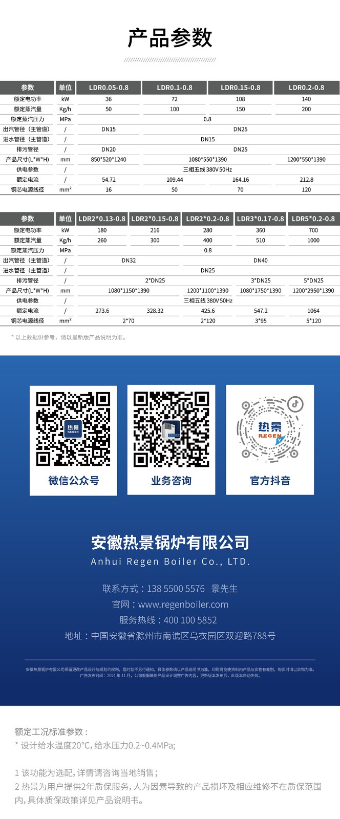 电蒸汽发生器参数